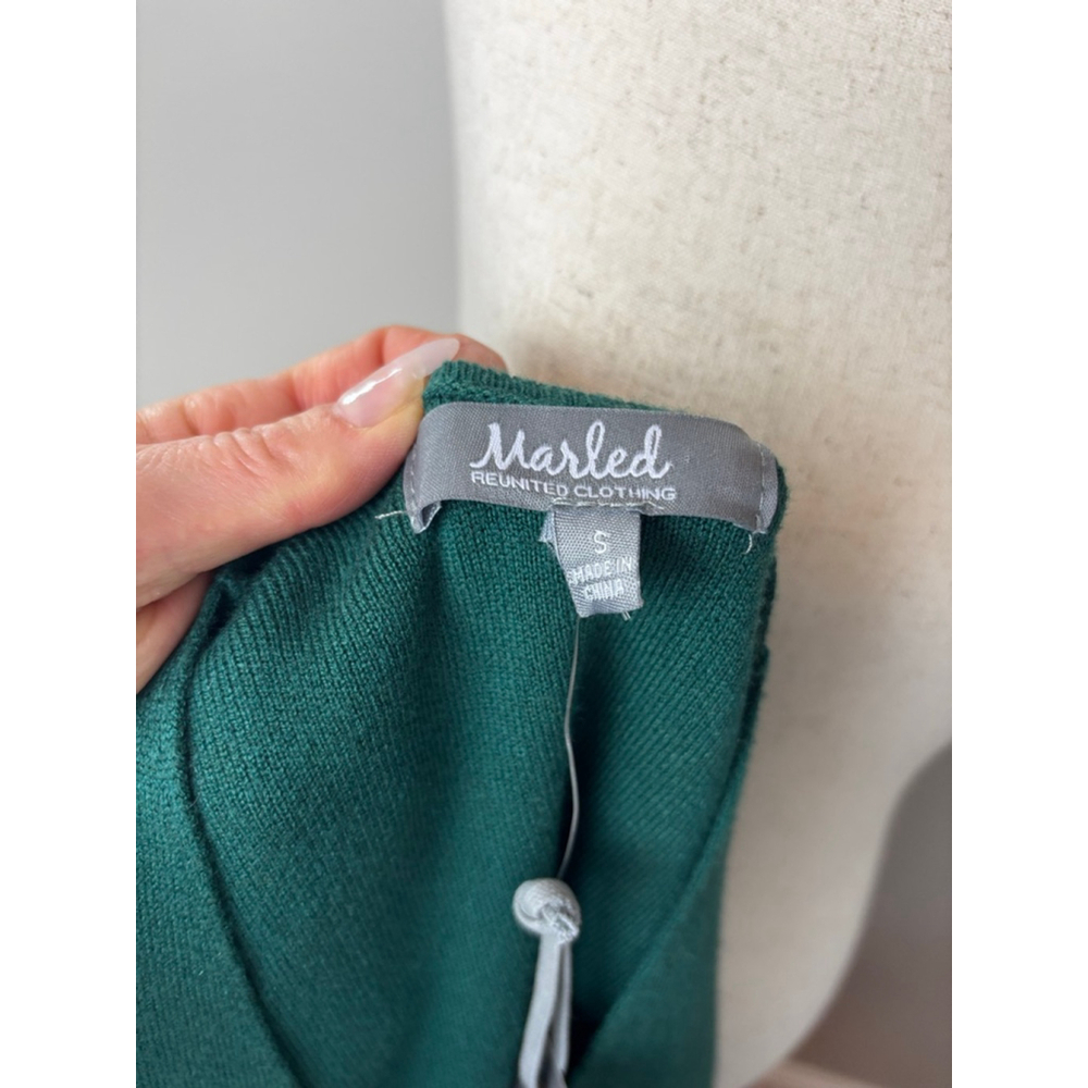 Women's Marled Green Double-Breasted Blazer S with Gold Buttons luxury designer - Picture 8 of 9